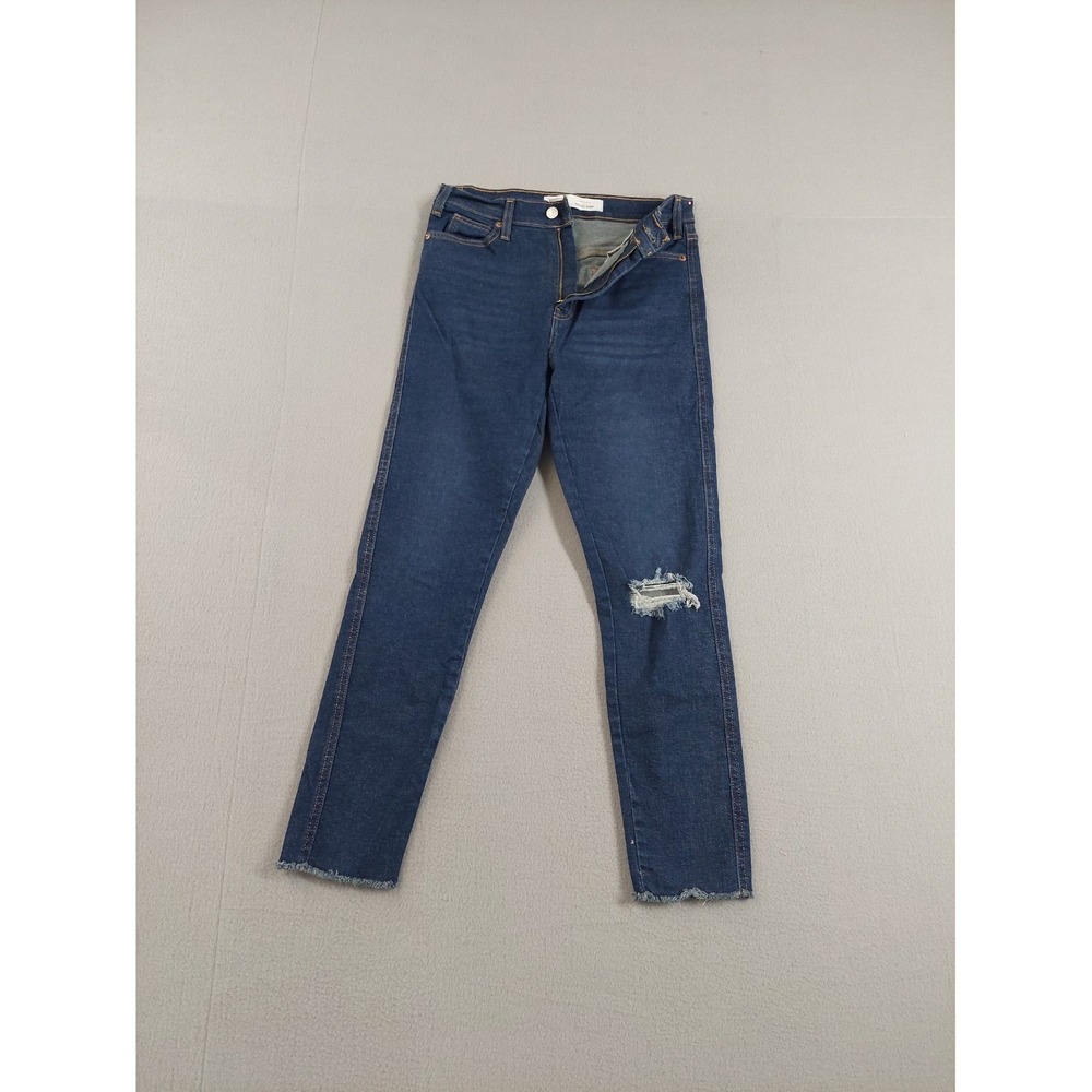 Levis Women Jean 28 Blue Denim Cotton Blend Skinny High Rise Stretch Distressed - Picture 6 of 16